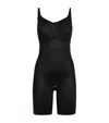 Spanx Invisible Shaping Mid-thigh Bodysuit In Very Black