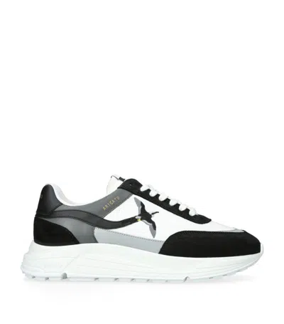 Axel Arigato Rush Bee Bird Leather And Suede Low-top Trainers In Blk/white