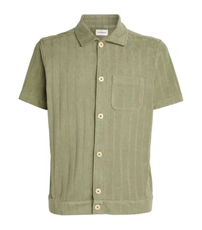 Oliver Spencer Terry Towelling Ashby Shirt In Green