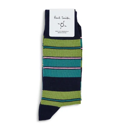 Paul Smith Cotton-blend Striped Socks In Blue