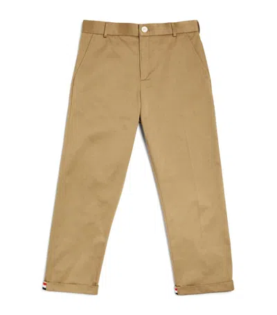 Thom Browne Kids' Cotton Twill Chinos (2-12 Years) In Brown