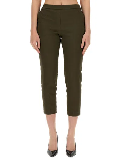 Theory Linen Pants In Military Green