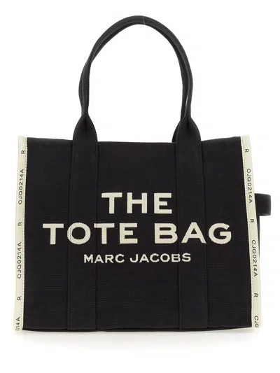 Marc Jacobs "the Tote" Jacquard Large Bag In Black