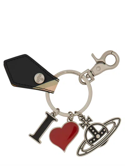 Vivienne Westwood "i Love Orb" Keychain In Multicolour