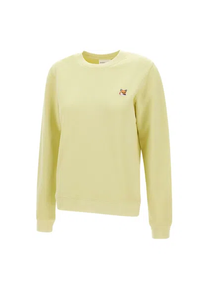 Maison Kitsuné Fox Head Patch Sweatshirt In Chalk_yellow