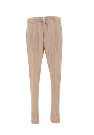 Peserico Drawstring Tapered Trousers In Brown