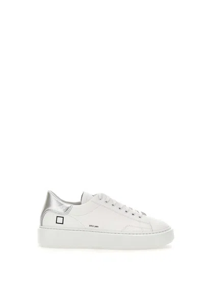 Date Sfera Laminated Leather Trainers In White