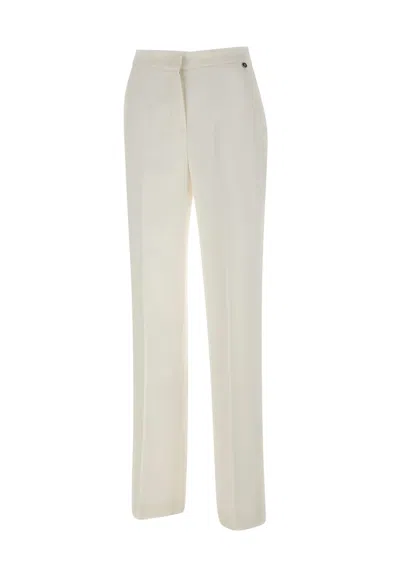Liu •jo Viscose Crêpe Trousers In White