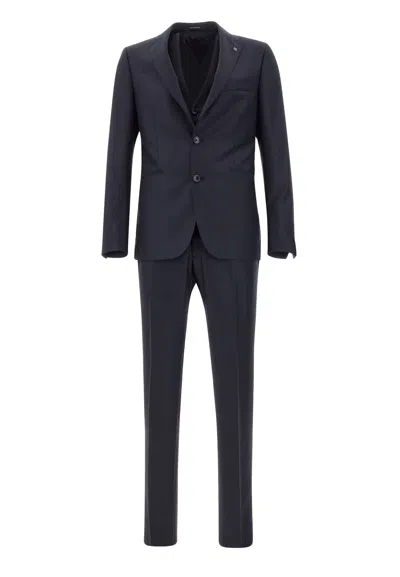 Tagliatore Cool Super 130s Wool Two-piece Suit In Blue