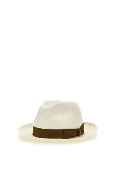 Borsalino Panama Straw Hat In White