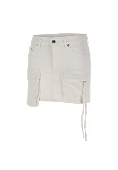 Dondup Cotton Miniskirt In White