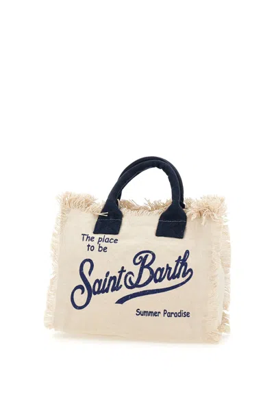 Mc2 Saint Barth Colette - Fringed Canvas Bag Tote In 中性色