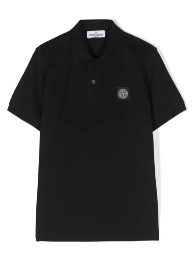 Stone Island Junior Kids'  Polo Shirt In Black