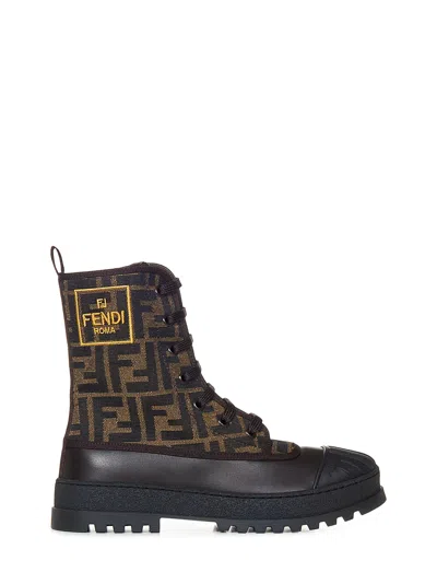 Fendi Kids Boots In Brown