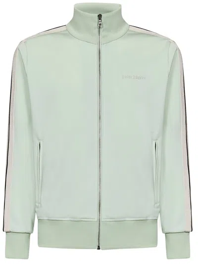 Palm Angels Logo Embroidered Zipped Track Jacket In Green