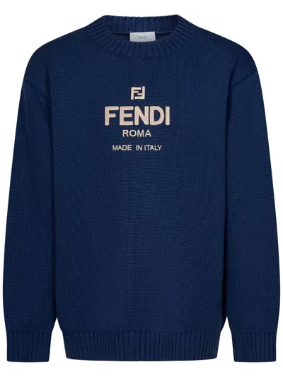 Fendi Kids Sweater In Blue