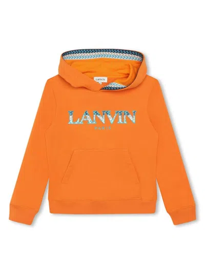 Lanvin Kids Sweatshirt In Orange