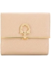 FERRAGAMO SALVATORE FERRAGAMO GANCIO CLASP FRENCH WALLET - NEUTRALS,54942312325841