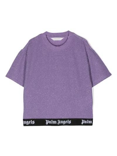 Palm Angels Kids T-shirts In Purple