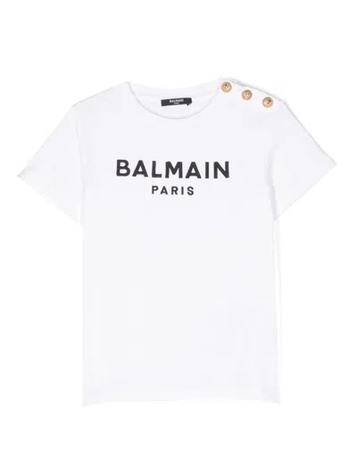 Balmain Paris Kids T-shirt In White