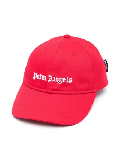 Palm Angels Kids Hat In Red