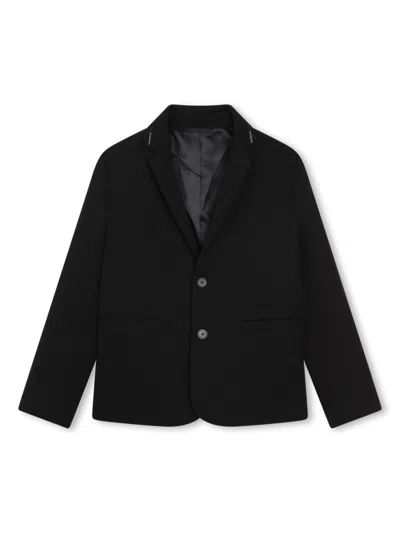 Givenchy Kids' Logo-trim Single-breasted Blazer In Black