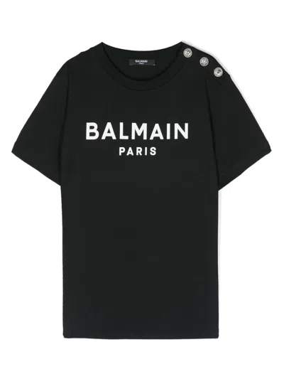 Balmain Paris Kids T-shirt In Black
