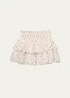 Katiej Nyc Kids' Girl's Brooke Floral Tiered Skirt In Vntfl