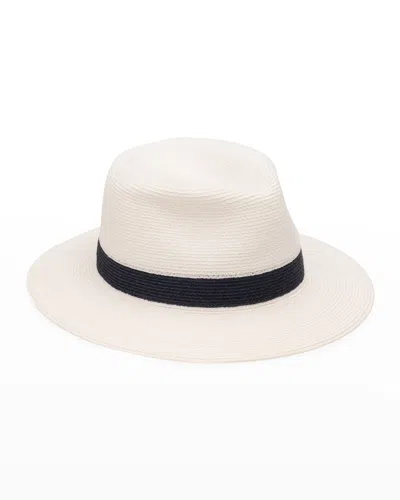 Eugenia Kim Lillian Bicolor Packable Fedora Hat In Ivory / Navy