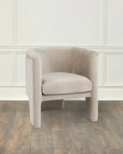 Worlds Away Lansky Barrel Chair In Taupe