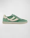 Vince Oasis Mixed Leather Retro Sneakers In Applemint