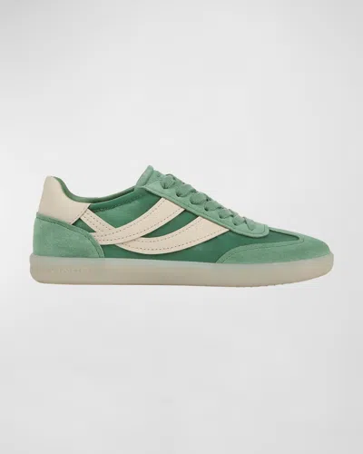 Vince Oasis Mixed Leather Retro Trainers In Applemint