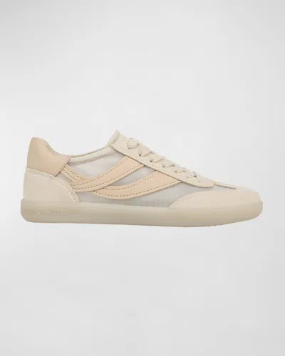 Vince Oasis Mixed Leather Retro Sneakers In Moonlight
