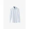 Eton Mens Light Blue Striped Regular-fit Linen Shirt