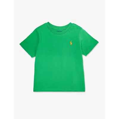 Polo Ralph Lauren Boys Green Kids Boys' Logo-embroidered Cotton-jersey T-shirt