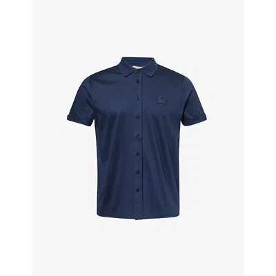 Sandbanks Mens Navy Brand-patch Cotton-jersey Polo Shirt