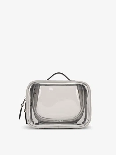 Calpak Small Clear Cosmetics Case In Cool Grey