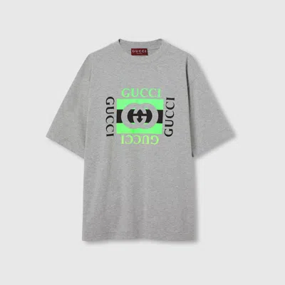 Gucci Cotton Jersey T-shirt With Print In Grey
