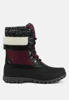 London Rag Delphine Knitted Collar Lace Up Boots In Red