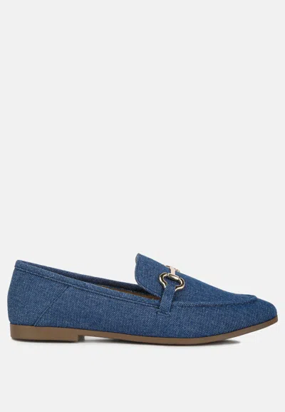 London Rag Jiro Horsebit Detail Flat Loafers In Blue