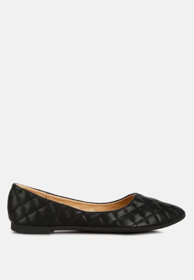 London Rag Rikhani Quilted Detail Ballet Flats In Black