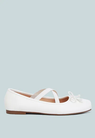 London Rag Leina Recycled Faux Leather Ballet Flats In White