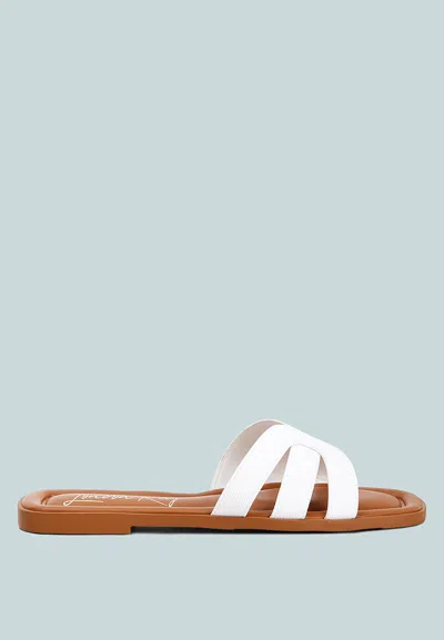 London Rag Aura Faux Leather Flat Sandals In White
