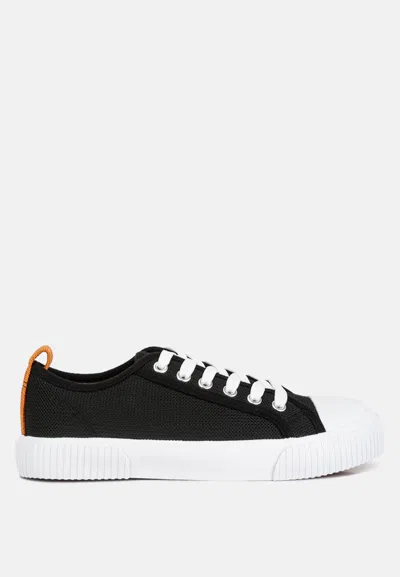 London Rag Sway Chunky Sole Knitted Textile Sneakers In Black