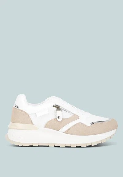 London Rag Juliette Chain Detailing Lace Up Sneakers In White