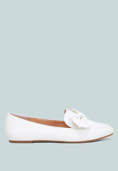 London Rag Waveney Bow Embellished Loafers In White