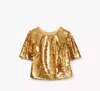Kate Spade Women's Sequin Crop Top In New Gold Luxor
