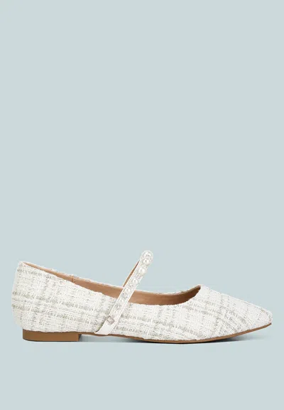 London Rag Mowie Mary Jane Flat In White