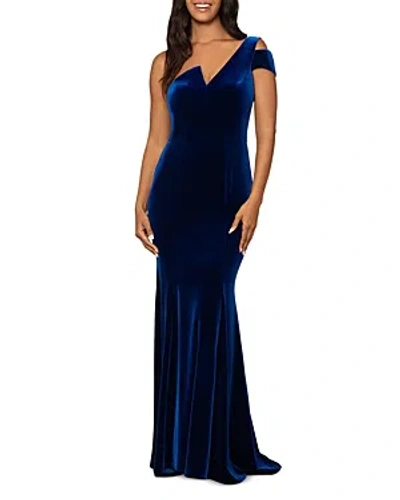 Aqua Velvet One-shoulder Gown - 100% Exclusive In Sapphire