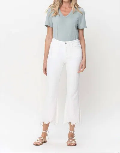 Vervet By Flying Monkey Vintage High Rise Cropped Flare Jeans In Optic White